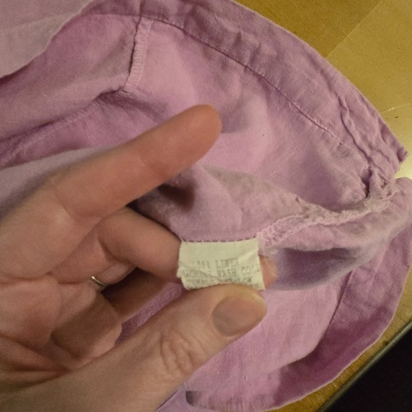 Allen Allen USA size XL 100% Linen Orchid top oversized coastal grandma Roomy - Picture 5 of 5